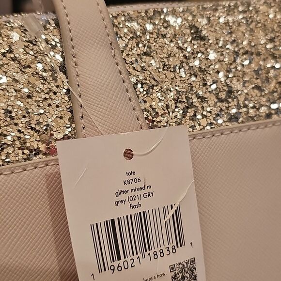 Kate Spade Gray Glitter Tote NWT - Picture 13 of 16